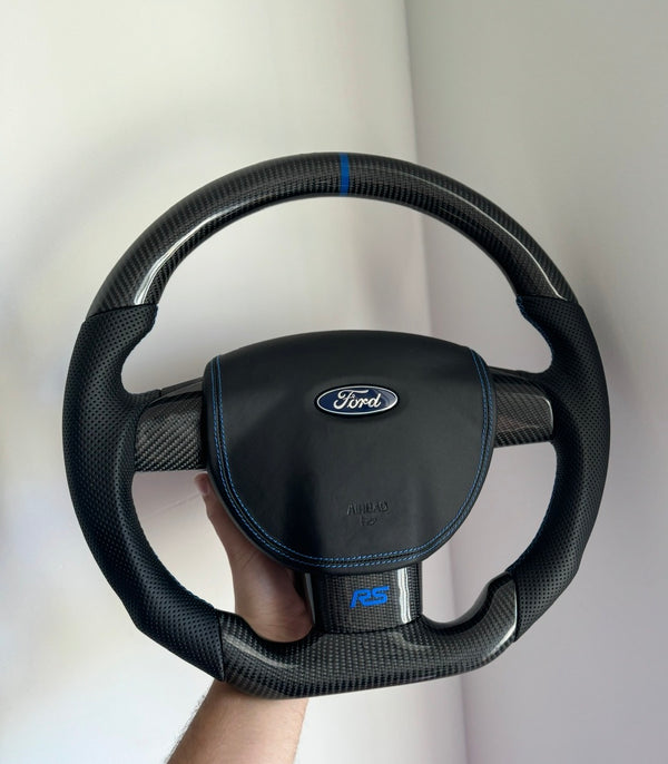 FORD FOCUS MK2 GENUINE CARBON FIBRE CUSTOM STEERING WHEEL