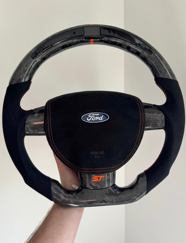 FORD FOCUS MK2 GENUINE CARBON FIBRE CUSTOM STEERING WHEEL
