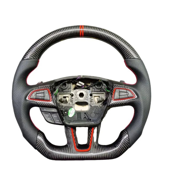 For Ford Focus MK4 Steering Wheel 100% Carbon Fiber Customized Sport Wheel  2018-2021