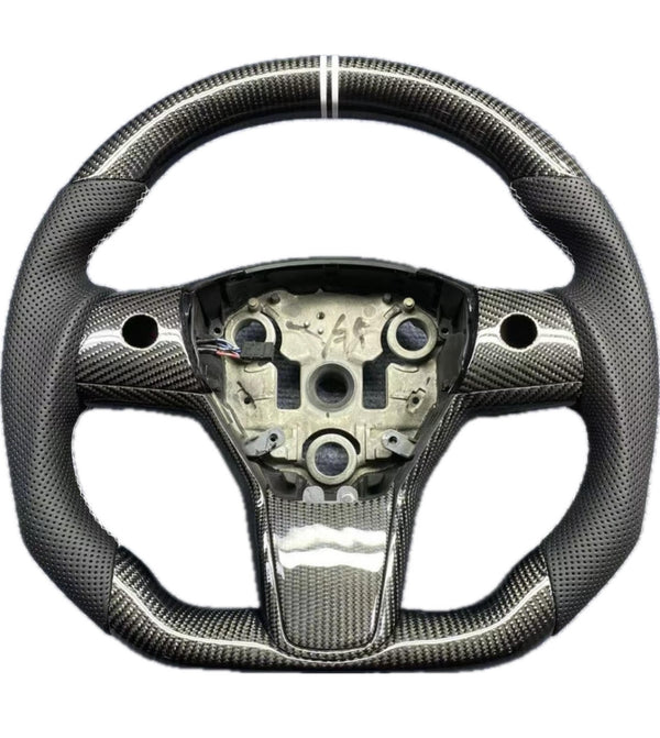 TESLA MODEL 3 GENUINE CARBON FIBRE CUSTOM STEERING WHEEL